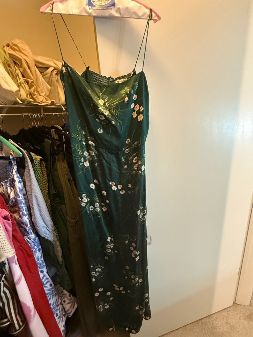 Reformation silk green floral dress - size 12